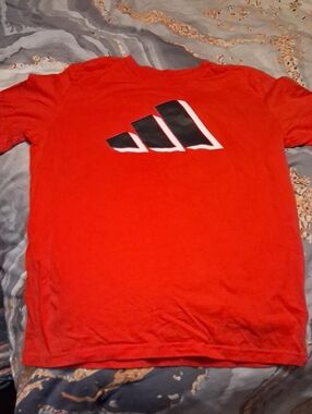 adidas Red Tee with Black & White Logo